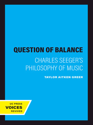 cover image of A Question of Balance